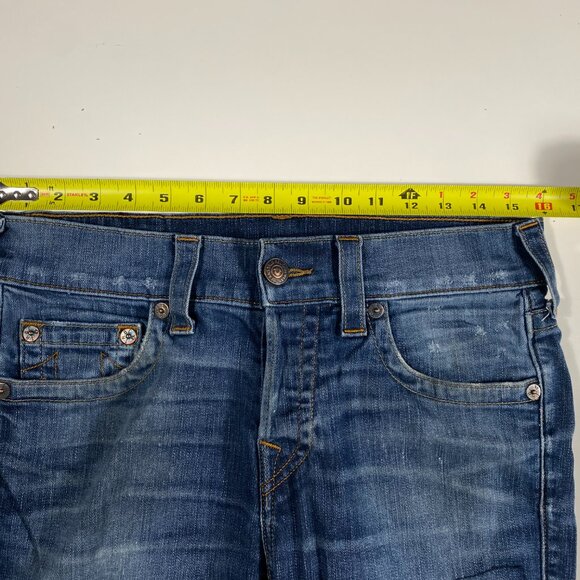 True Religion Rocco Relaxed Skinny Fit jeans US Flag Appliqué Jeans mens 30x33.5 - Picture 10 of 12